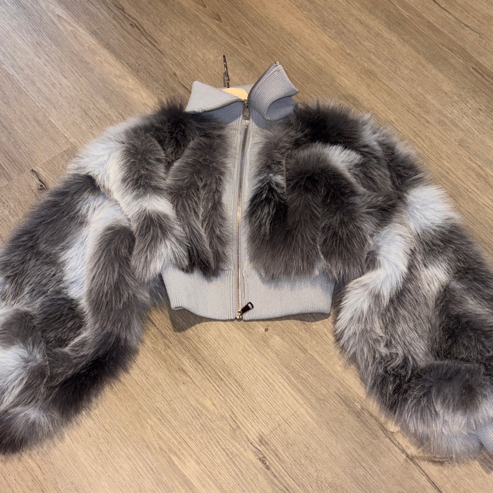 Urban Outfitters Gray Faux Fur Jacket